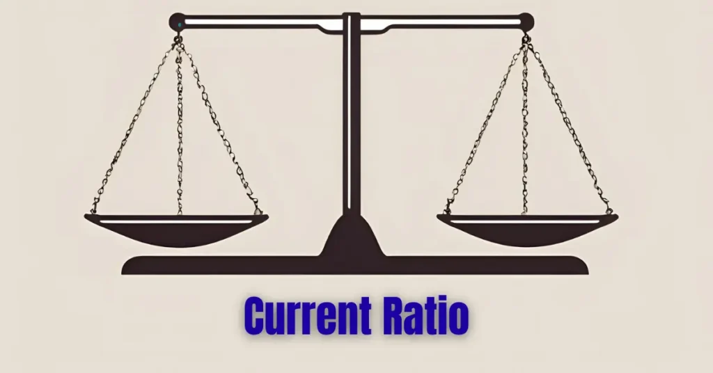Balanced scale icon representing the current ratio, a financial metric for assessing company liquidity and financial stability.