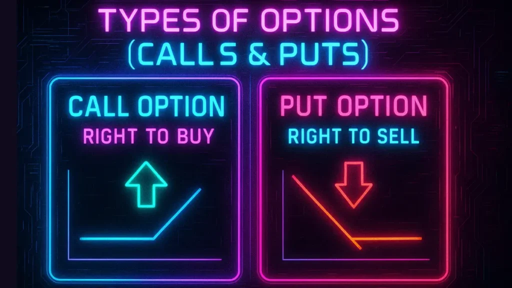 Call option vs put option explained with right to buy and right to sell.