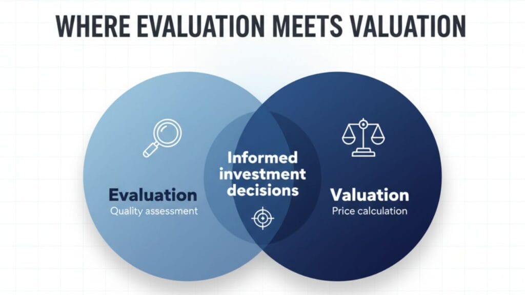 Evaluation vs Valuation in Finance